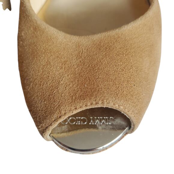 Jimmy Choo Praise Wedge Slingback Suede Platform Sandals - 35 EU - Picture 2 of 11